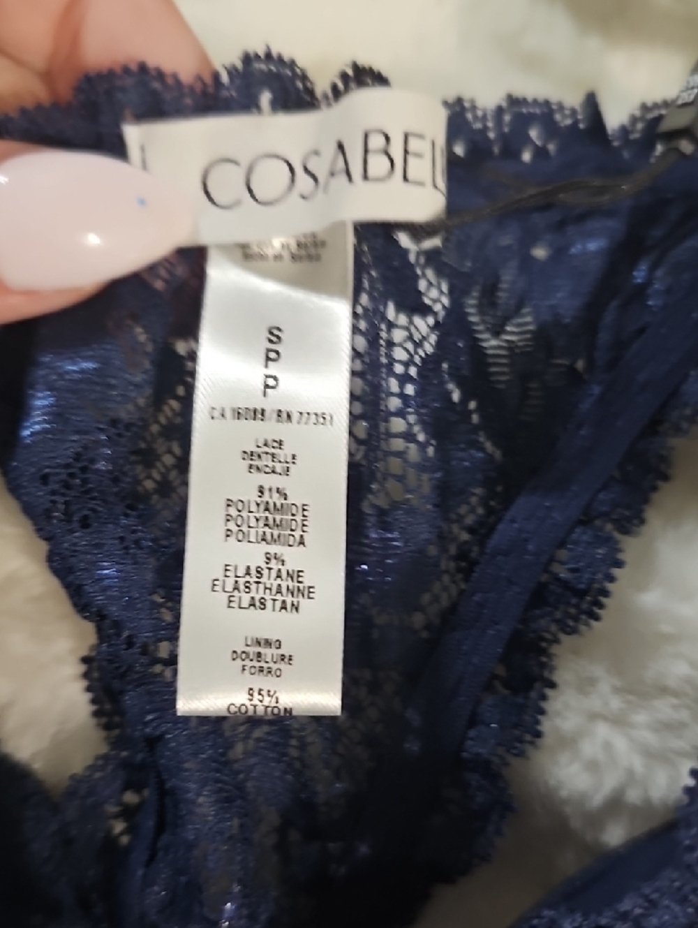 Cosabella NSN Padded Racerback Bra Navy Blue and Malawi - Picture 3 of 5